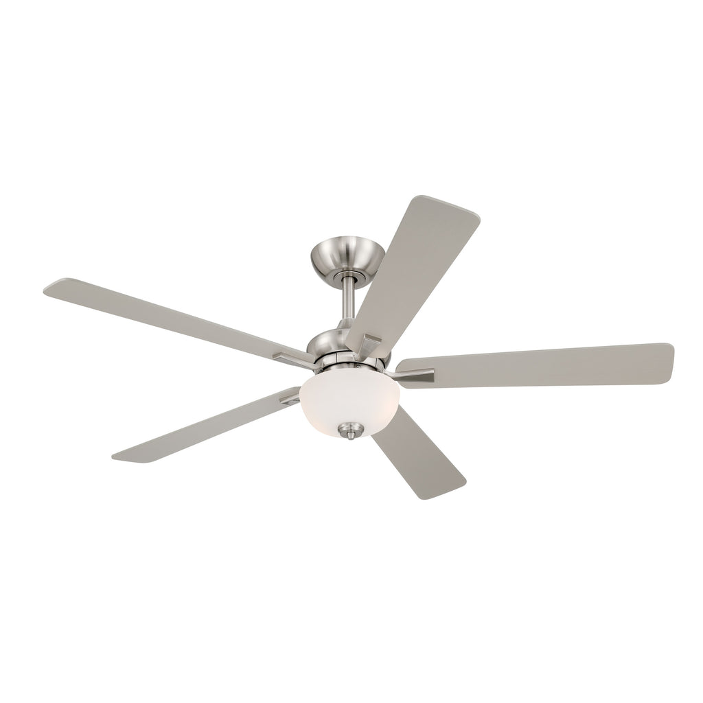 Dines 52 in. Indoor Transitional Ceiling Fan with (2) 3000K LED Bulbs, Frosted Shade, Remote Included