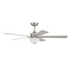 Dines 52 in. Indoor Transitional Ceiling Fan with (2) 3000K LED Bulbs, Frosted Shade, Remote Included
