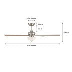 Dines 52 in. Indoor Transitional Ceiling Fan with (2) 3000K LED Bulbs, Frosted Shade, Remote Included
