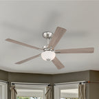 Dines 52 in. Indoor Transitional Ceiling Fan with (2) 3000K LED Bulbs, Frosted Shade, Remote Included