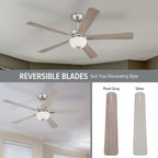 Dines 52 in. Indoor Transitional Ceiling Fan with (2) 3000K LED Bulbs, Frosted Shade, Remote Included