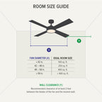 Dines 52 in. Indoor Transitional Ceiling Fan with (2) 3000K LED Bulbs, Frosted Shade, Remote Included