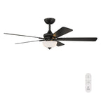 Dines 52 in. Indoor Transitional Ceiling Fan with (2) 3000K LED Bulbs, Frosted Shade, Remote Included