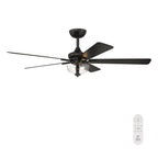 Dines 52 in. Indoor Transitional Ceiling Fan with (2) 3000K LED Bulbs, Frosted Shade, Remote Included