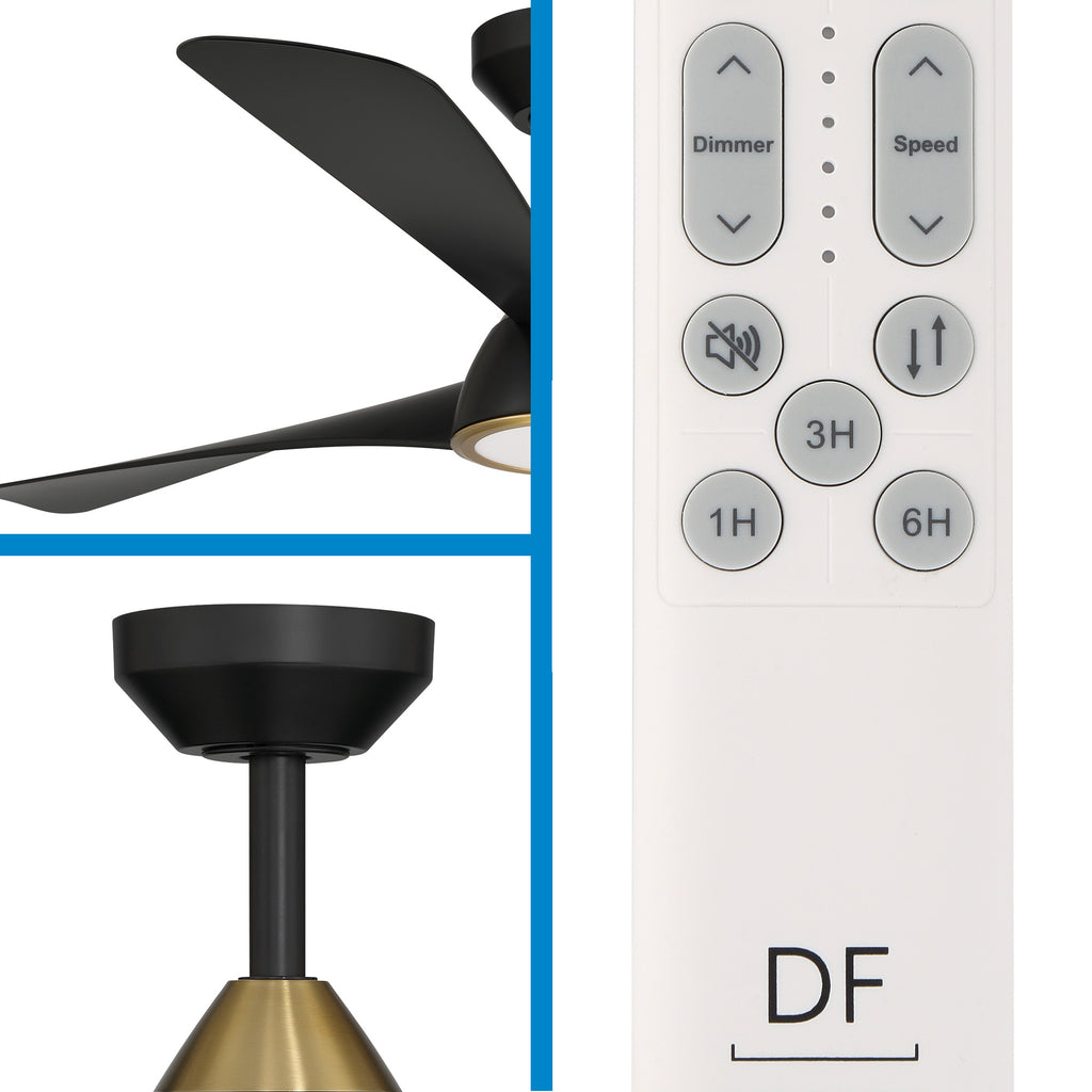 Hermosa 52 in. Indoor/Covered Outdoor Modern Ceiling Fan with Integrated 5CCT LED with Remote Control