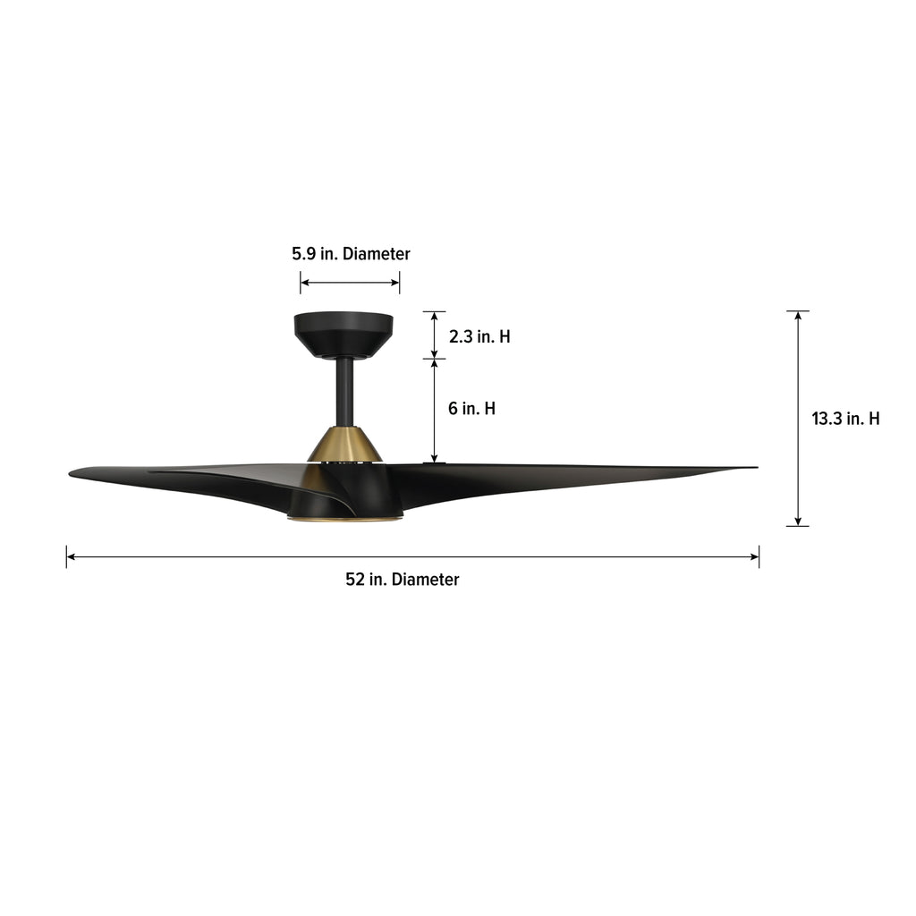 Hermosa 52 in. Indoor/Covered Outdoor Modern Ceiling Fan with Integrated 5CCT LED with Remote Control