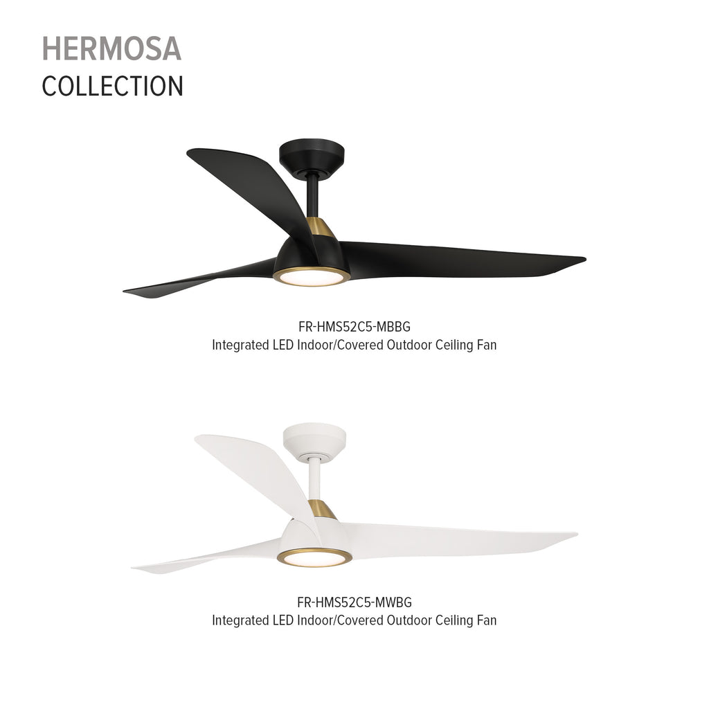 Hermosa 52 in. Indoor/Covered Outdoor Modern Ceiling Fan with Integrated 5CCT LED with Remote Control