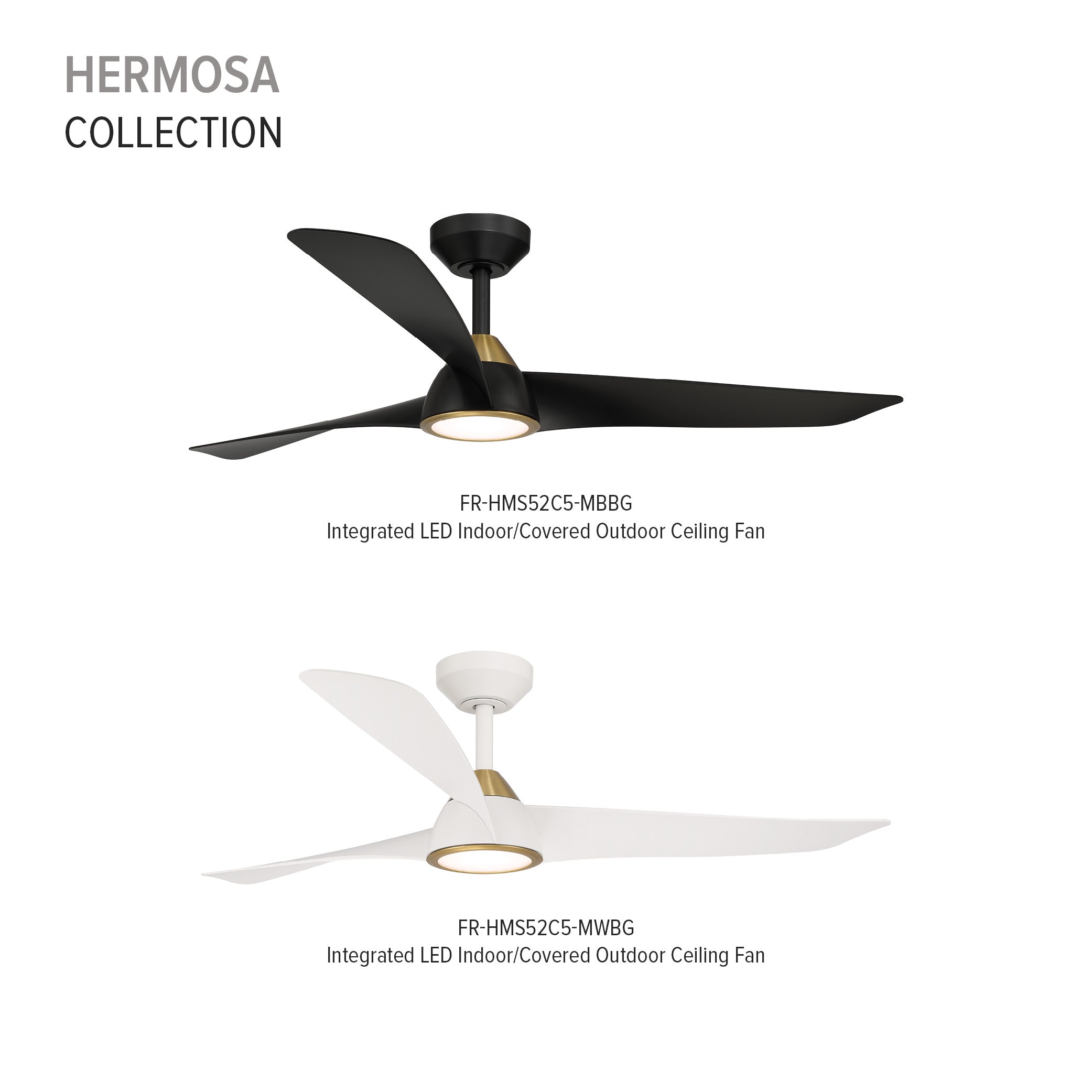 Hermosa 52 in. Indoor/Covered Outdoor Modern Ceiling Fan with Integrated 5CCT LED with Remote Control