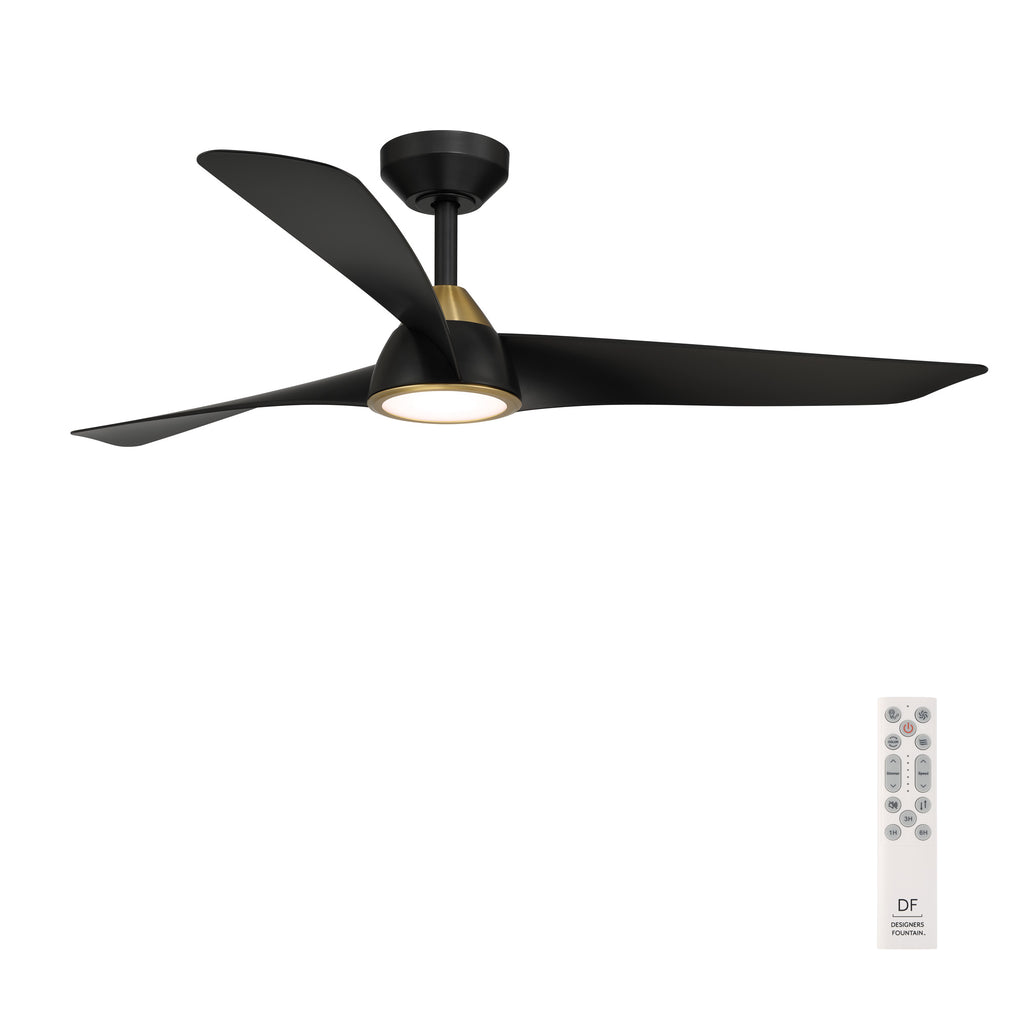 Hermosa 52 in. Indoor/Covered Outdoor Modern Ceiling Fan with Integrated 5CCT LED with Remote Control
