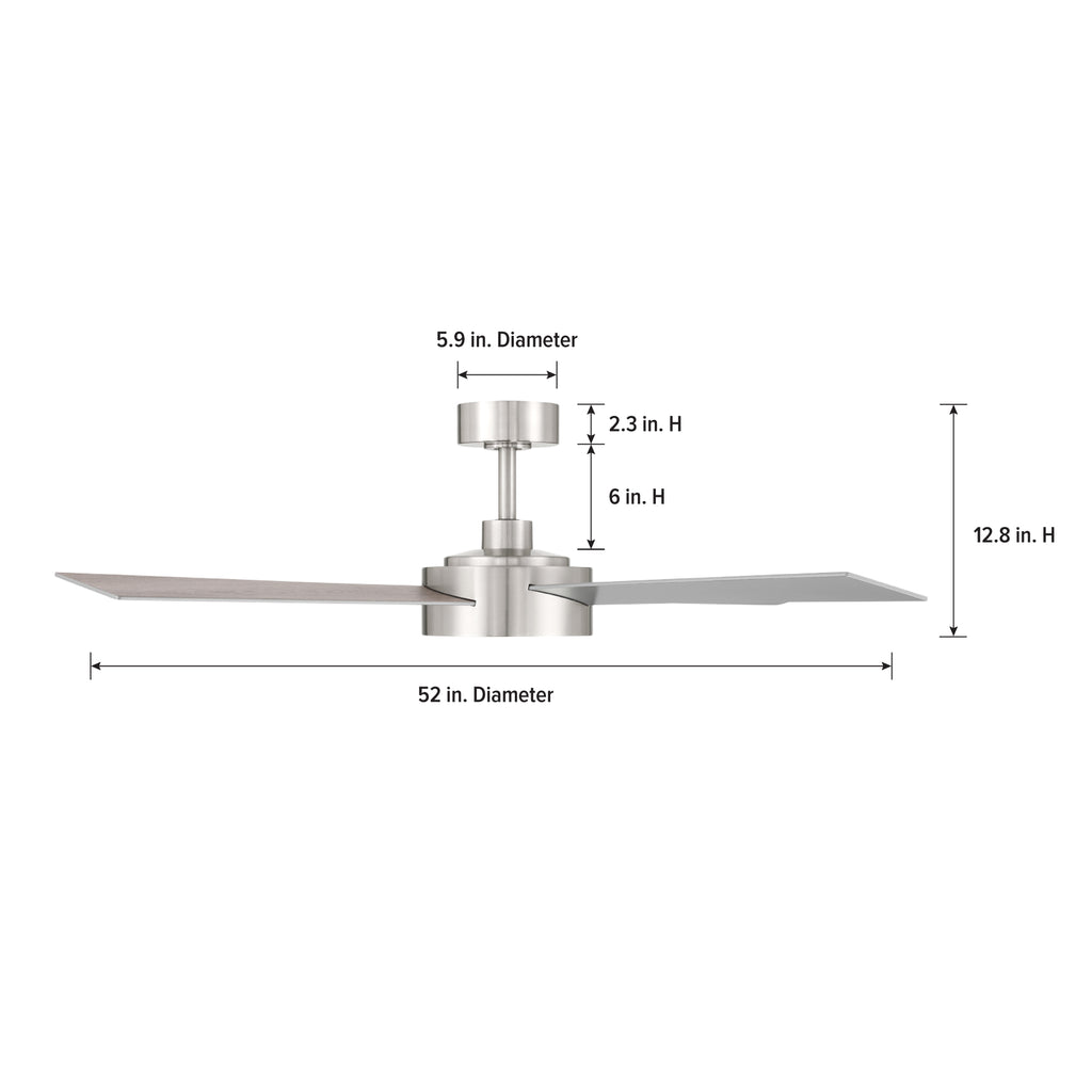 Onyo 52 in. Indoor/Covered Outdoor Integrated LED Modern Ceiling Fan with 5 CCT Selections, Remote Included