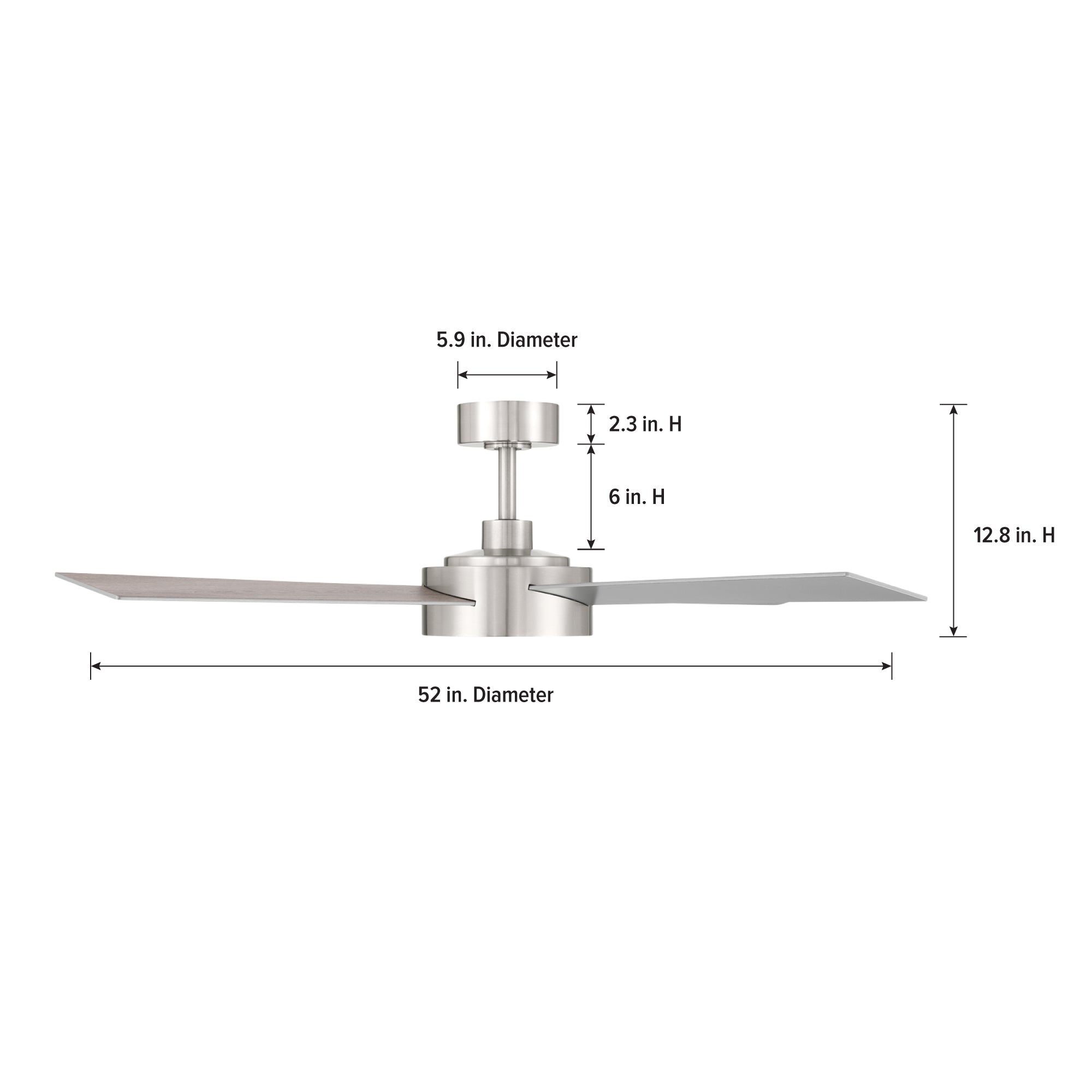 Onyo 52 in. Indoor/Covered Outdoor Integrated LED Modern Ceiling Fan with 5 CCT Selections, Remote Included