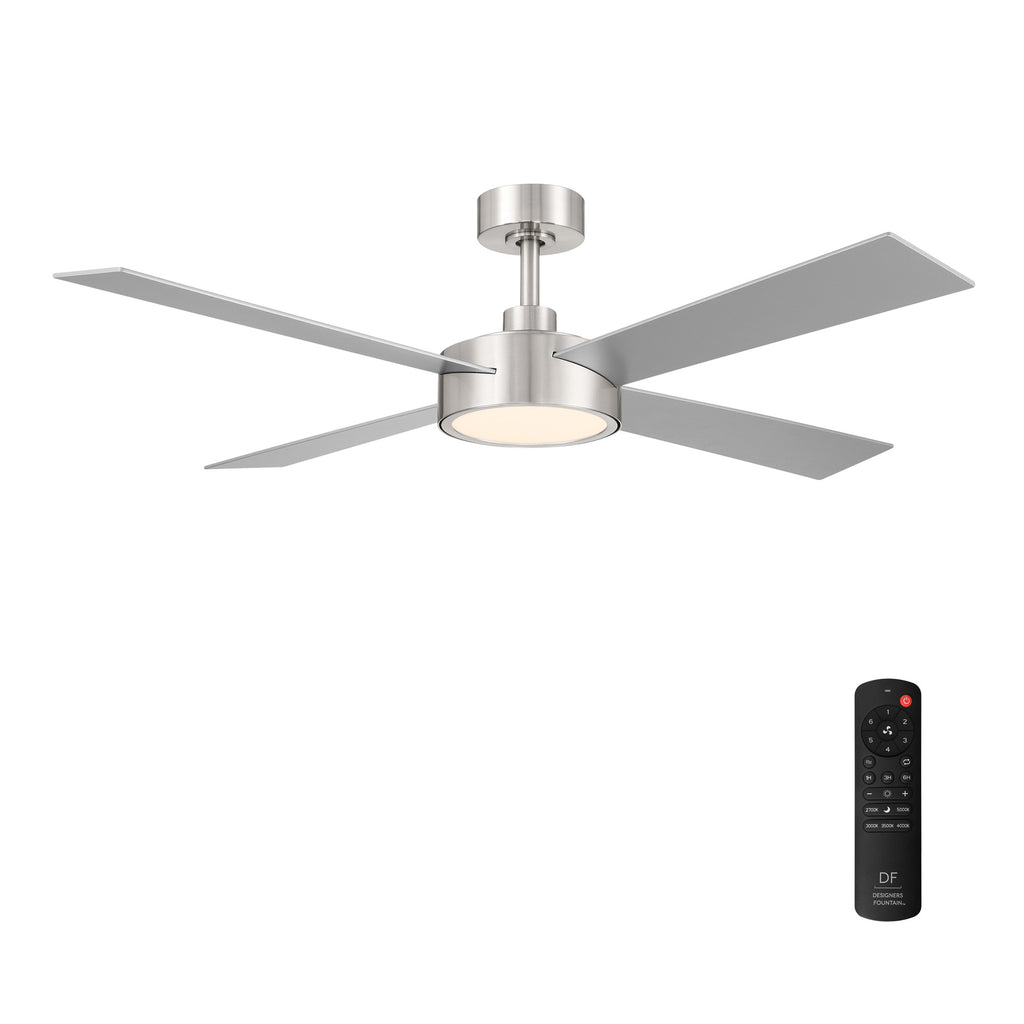 Onyo 52 in. Indoor/Covered Outdoor Integrated LED Modern Ceiling Fan with 5 CCT Selections, Remote Included