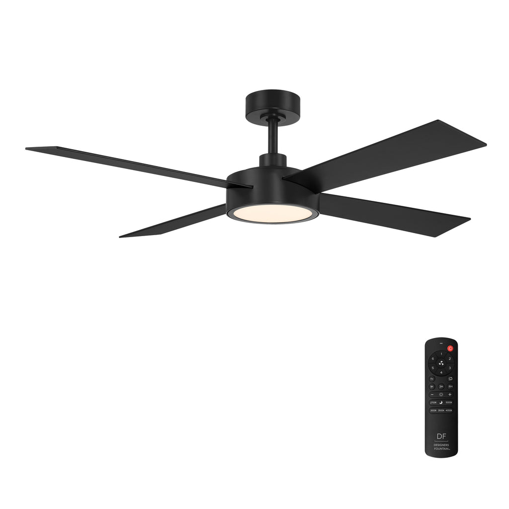 Onyo 52 in. Indoor/Covered Outdoor Integrated LED Modern Ceiling Fan with 5 CCT Selections, Remote Included