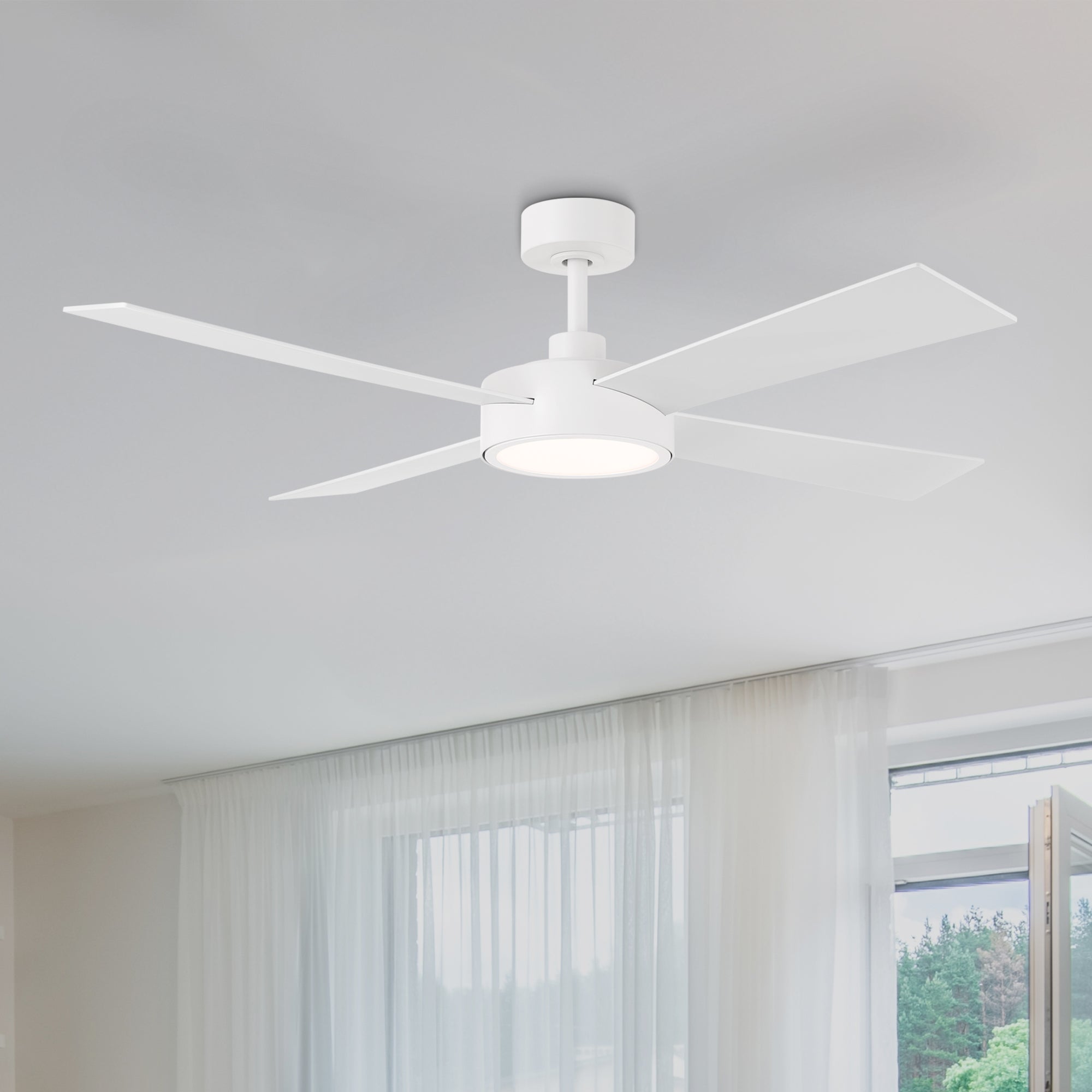 Onyo 52 in. Indoor/Covered Outdoor Integrated LED Modern Ceiling Fan with 5 CCT Selections, Remote Included
