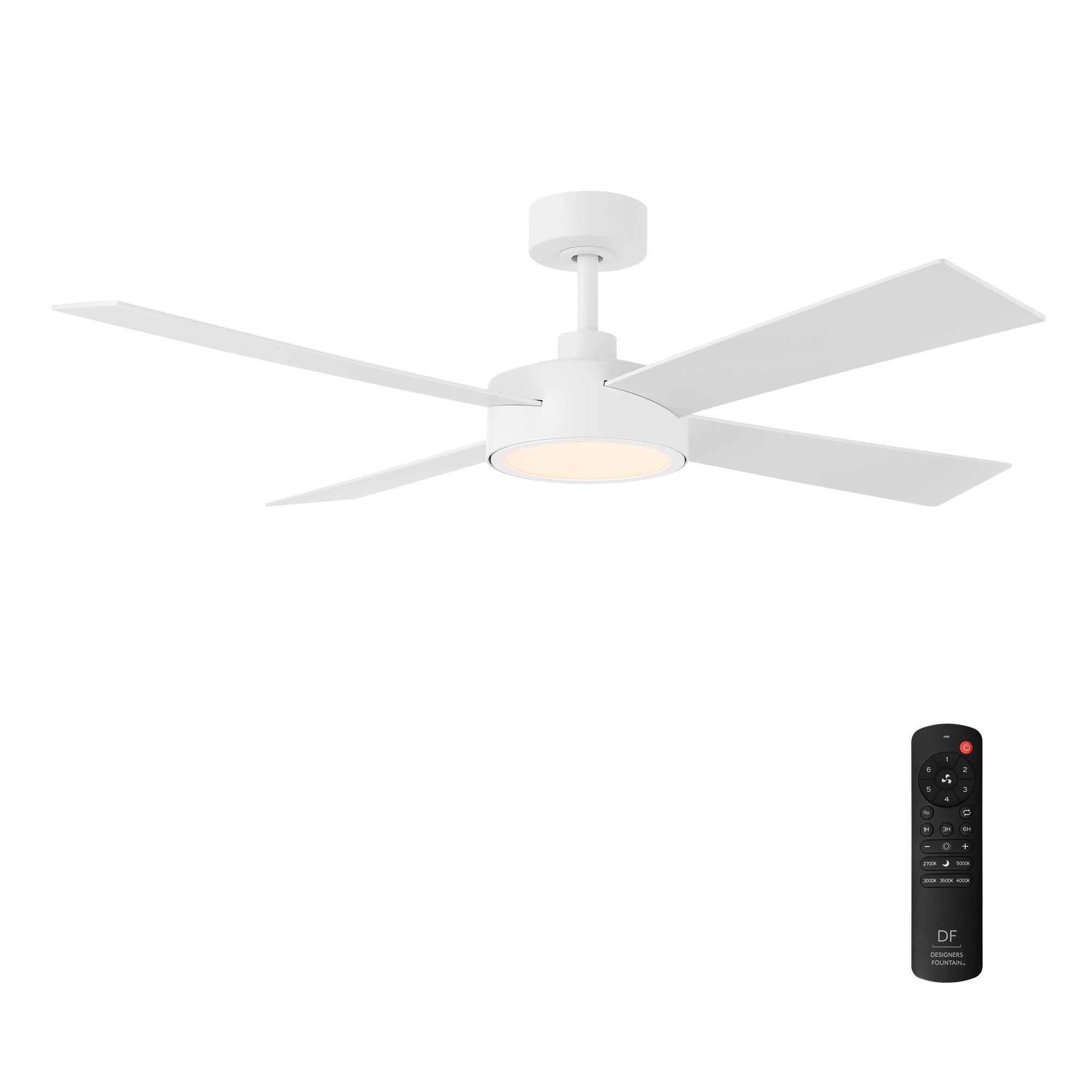 Onyo 52 in. Indoor/Covered Outdoor Integrated LED Modern Ceiling Fan with 5 CCT Selections, Remote Included