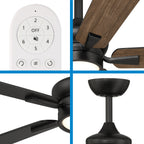 Rossby 52 in. Indoor Transitional Ceiling Fan with Integrated 3000K LED with Remote Control Included