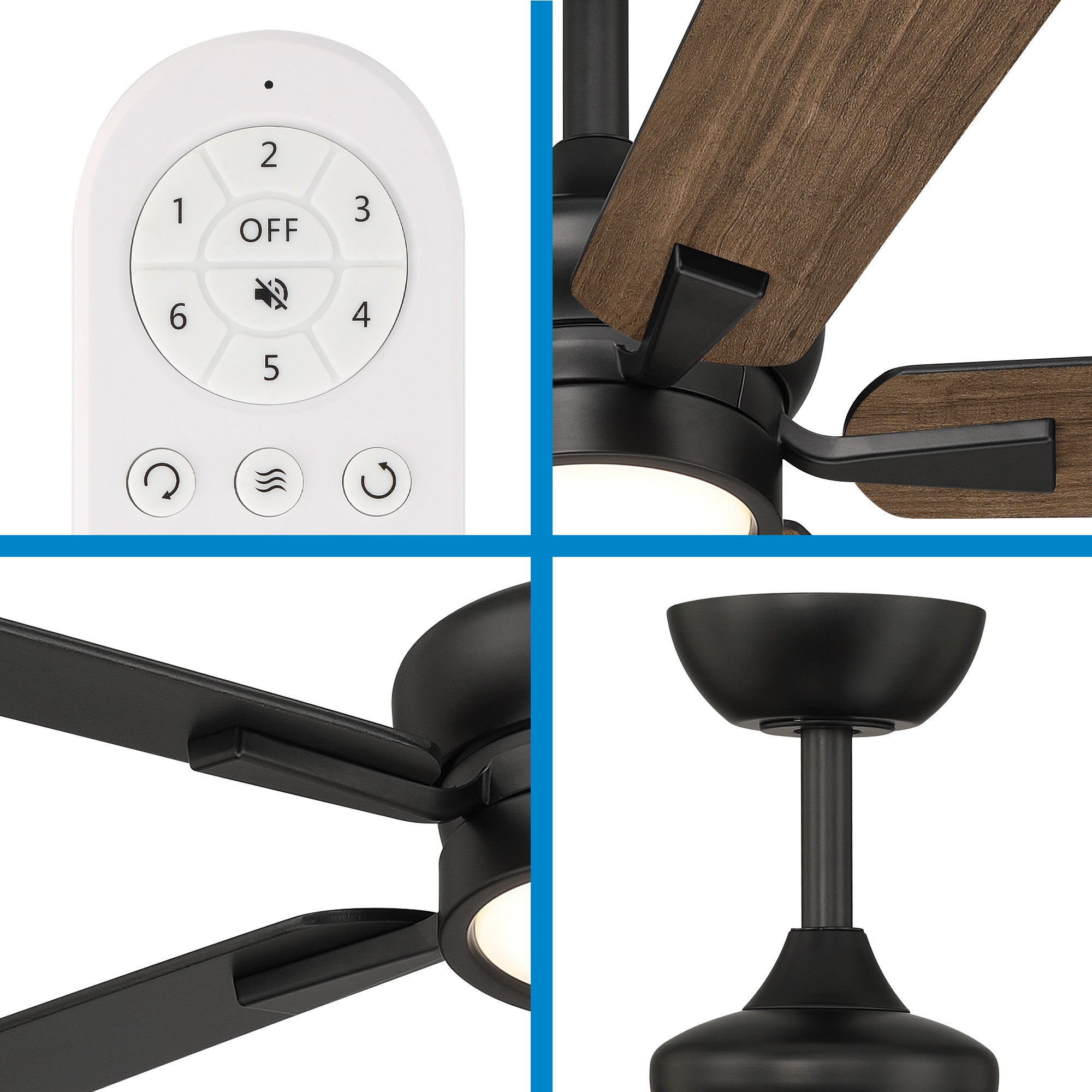 Rossby 52 in. Indoor Transitional Ceiling Fan with Integrated 3000K LED with Remote Control Included