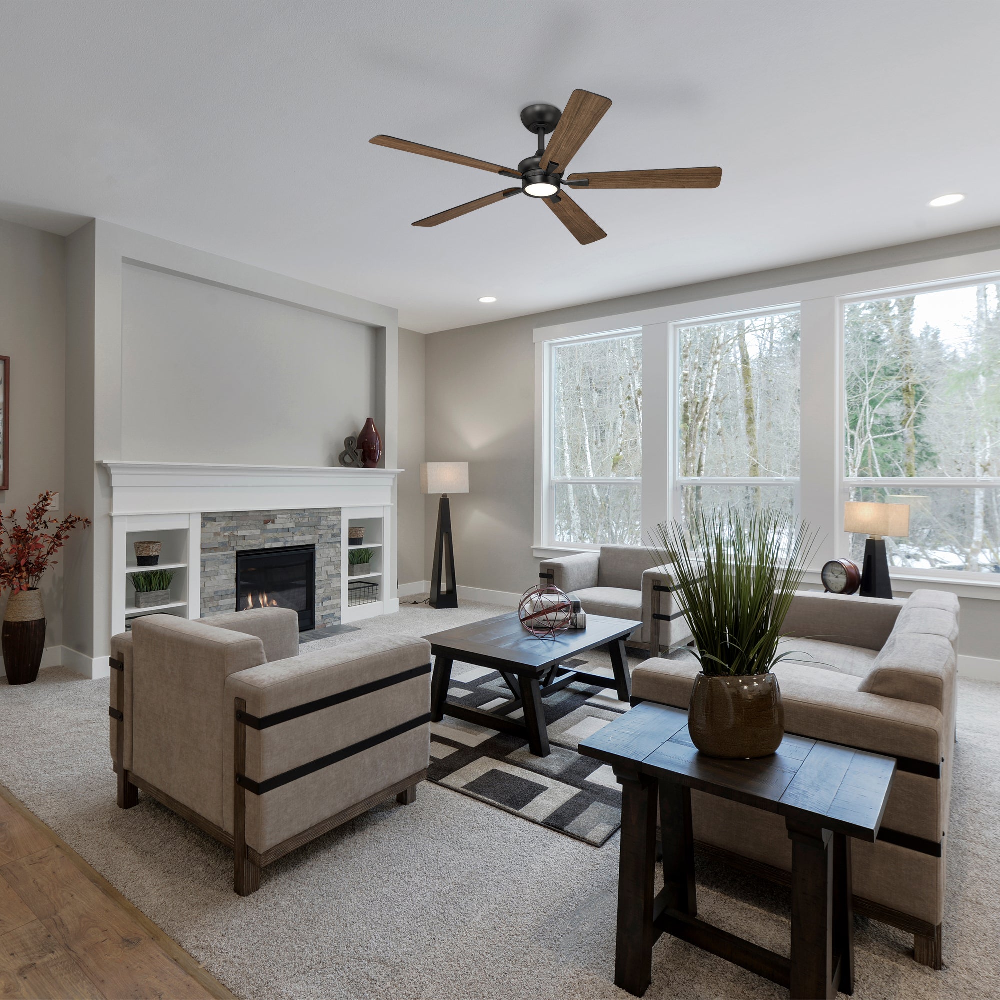 Rossby 52 in. Indoor Transitional Ceiling Fan with Integrated 3000K LED with Remote Control Included