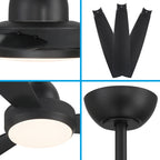 Tempest 48 in. Indoor Modern Ceiling Fan with Integrated LED, Selectable White Light, and Remote Control