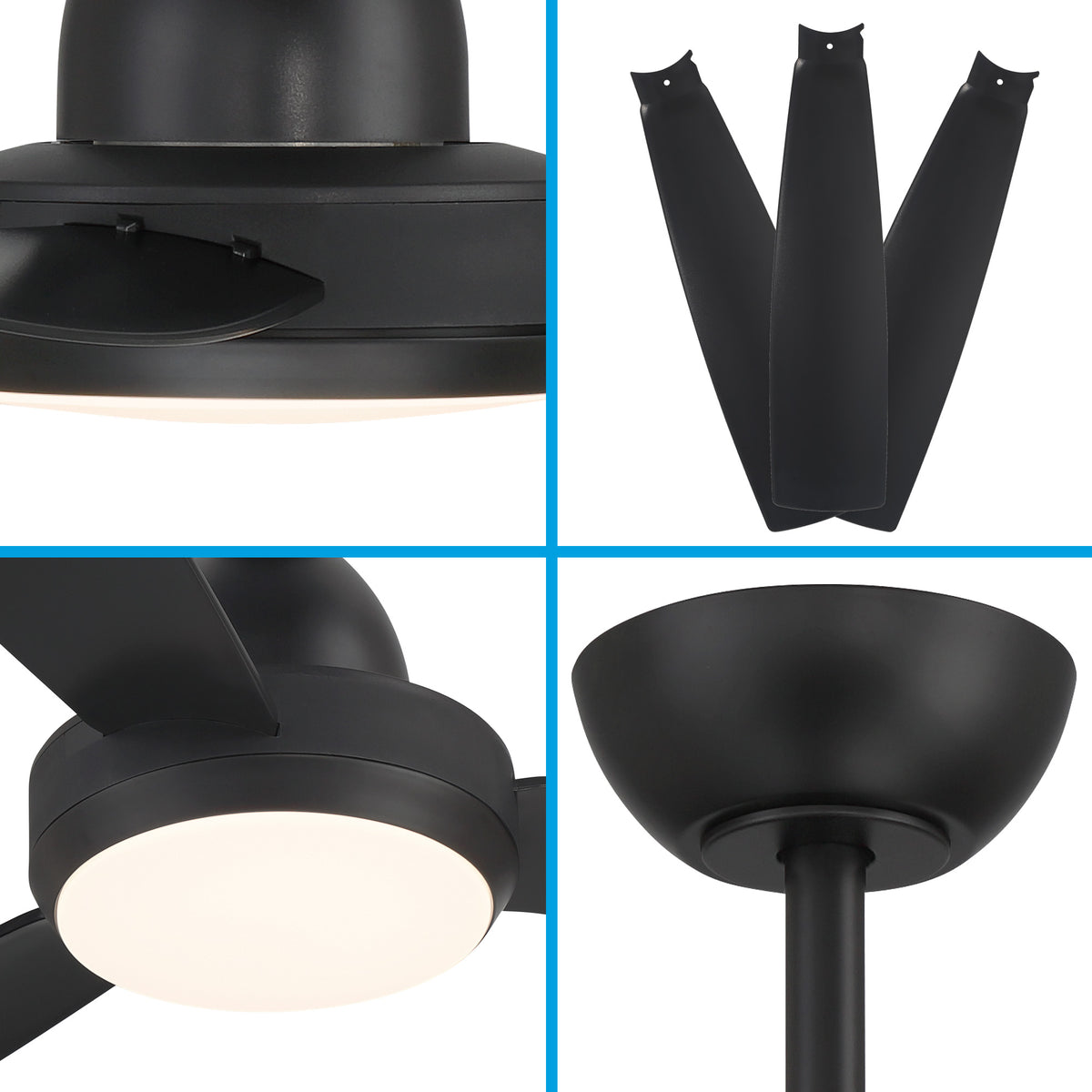Tempest 48 in. Indoor Modern Ceiling Fan with Integrated LED, Selectable White Light, and Remote Control