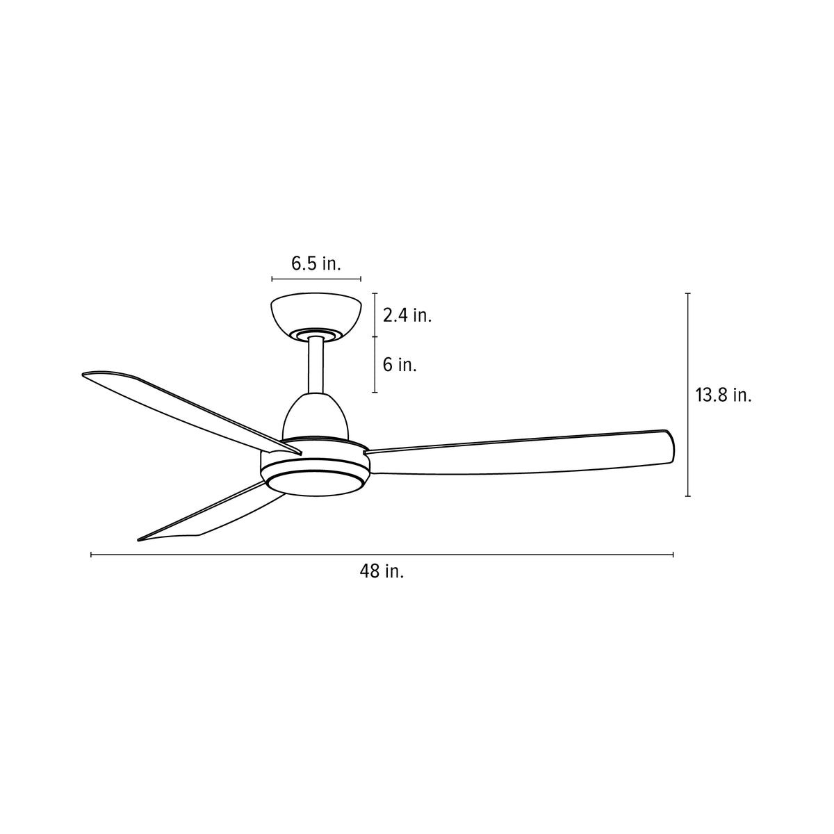 Tempest 48 in. Indoor Modern Ceiling Fan with Integrated LED, Selectable White Light, and Remote Control