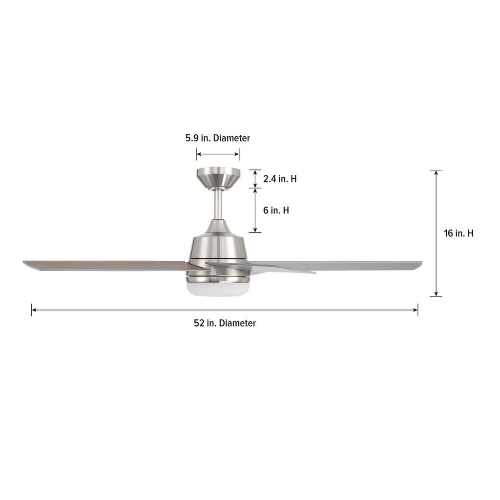 Astrea 52 in. LED Indoor/Covered Outdoor Smart Ceiling Fan with Light Kit and Remote Control
