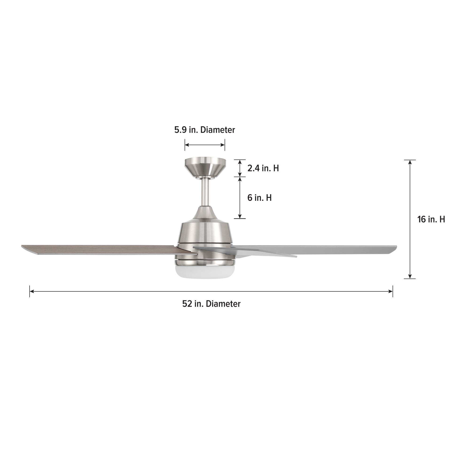 Astrea 52 in. LED Indoor/Covered Outdoor Smart Ceiling Fan with Light Kit and Remote Control