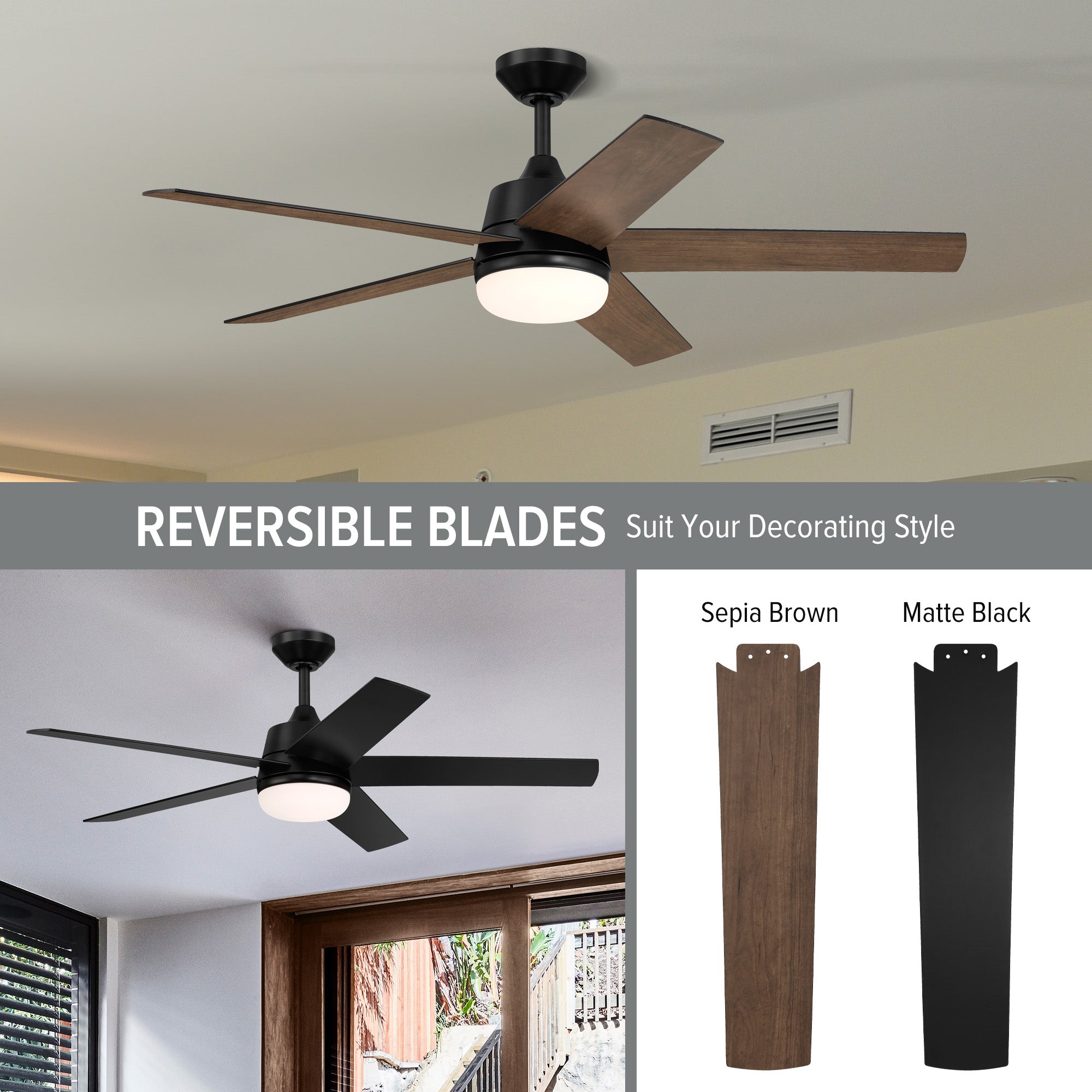Astrea 52 in. LED Indoor/Covered Outdoor Smart Ceiling Fan with Light Kit and Remote Control