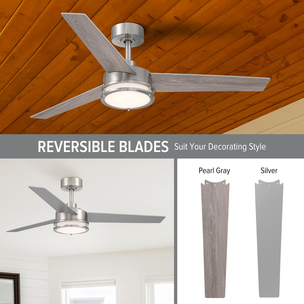 Cassini 52 in. LED Indoor/Covered Outdoor Smart Ceiling Fan with Light Kit and Remote Control