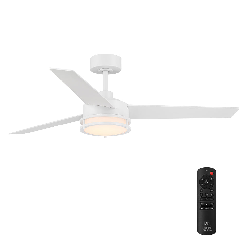 Cassini 52 in. LED Indoor/Covered Outdoor Smart Ceiling Fan with Light Kit and Remote Control