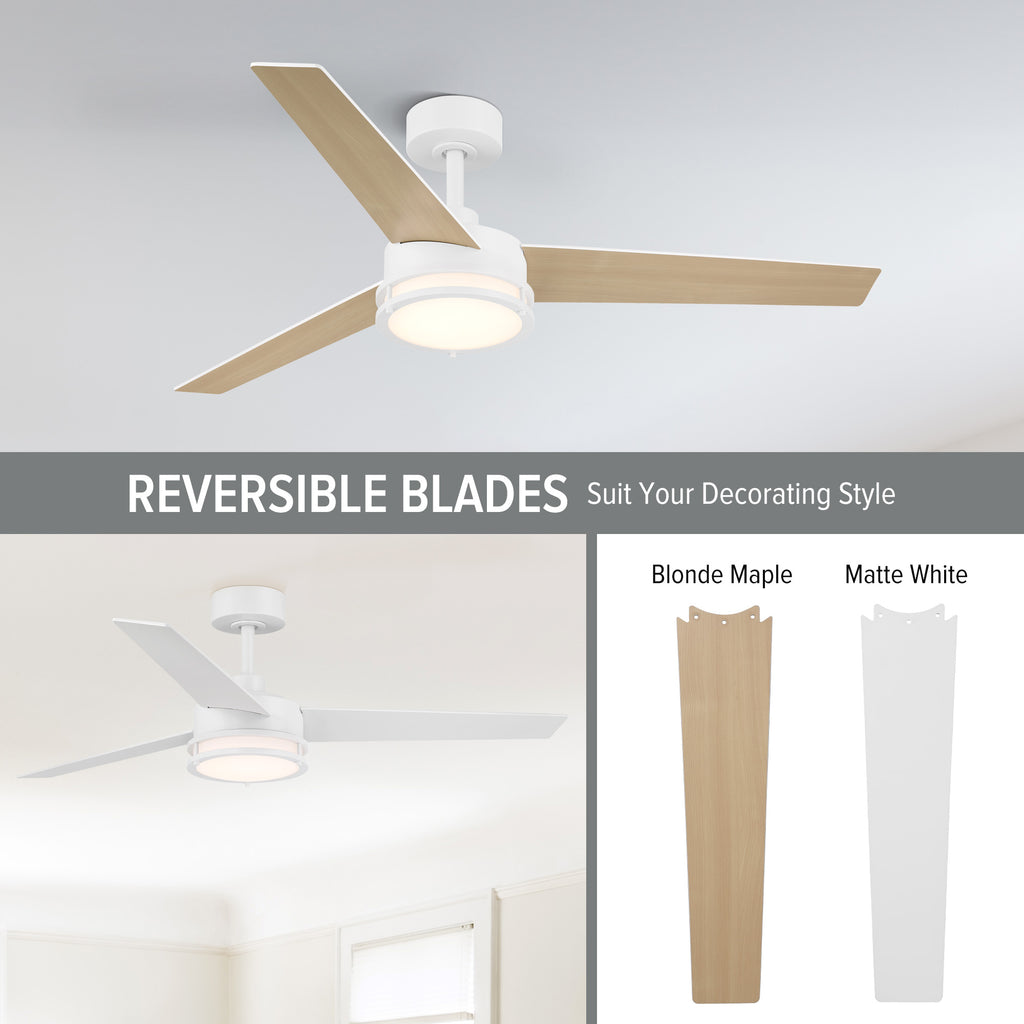 Cassini 52 in. LED Indoor/Covered Outdoor Smart Ceiling Fan with Light Kit and Remote Control