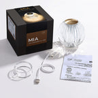 Mia 4.14 in. Brass Glam Rechargeable Color-Changing LED Ornamental Table Lamp for Bedrooms with Optic Acrylic Shade