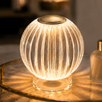 Mia 4.14 in. Brass Glam Rechargeable Color-Changing LED Ornamental Table Lamp for Bedrooms with Optic Acrylic Shade