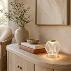 Mia 4.14 in. Brass Glam Rechargeable Color-Changing LED Ornamental Table Lamp for Bedrooms with Optic Acrylic Shade