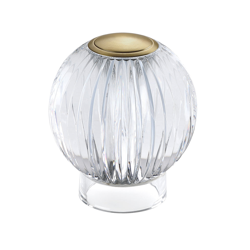 Mia 4.14 in. Brass Glam Rechargeable Color-Changing LED Ornamental Table Lamp for Bedrooms with Optic Acrylic Shade