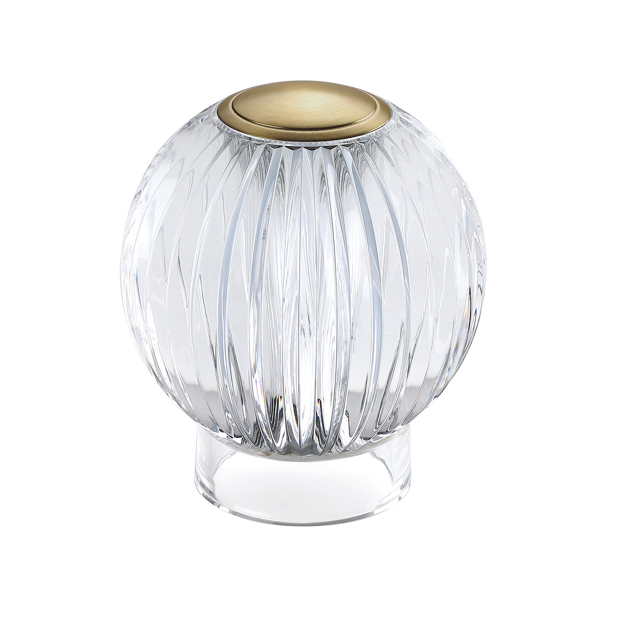 Mia 4.14 in. Brass Glam Rechargeable Color-Changing LED Ornamental Table Lamp for Bedrooms with Optic Acrylic Shade