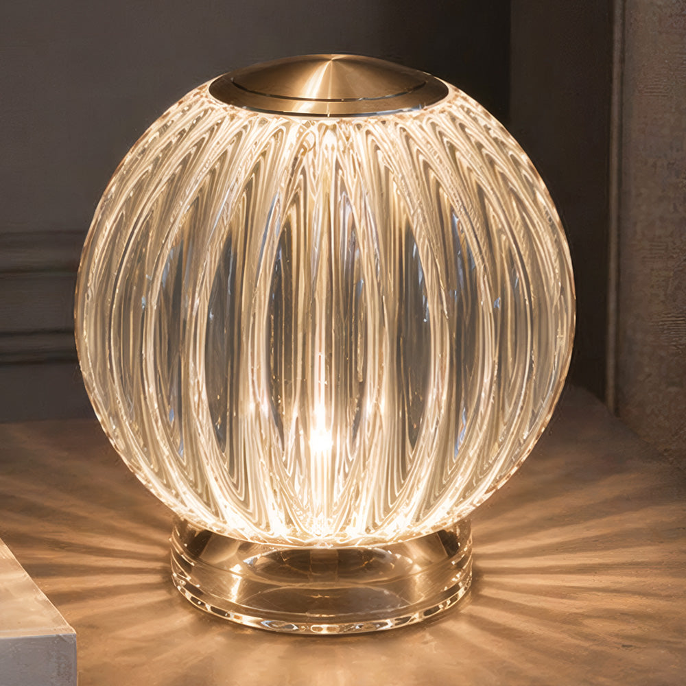 Mia 3.34 in. Brass Modern 8-RGBW Color-Changing Rechargeable LED Portable Acrylic Novelty Gift Lamp