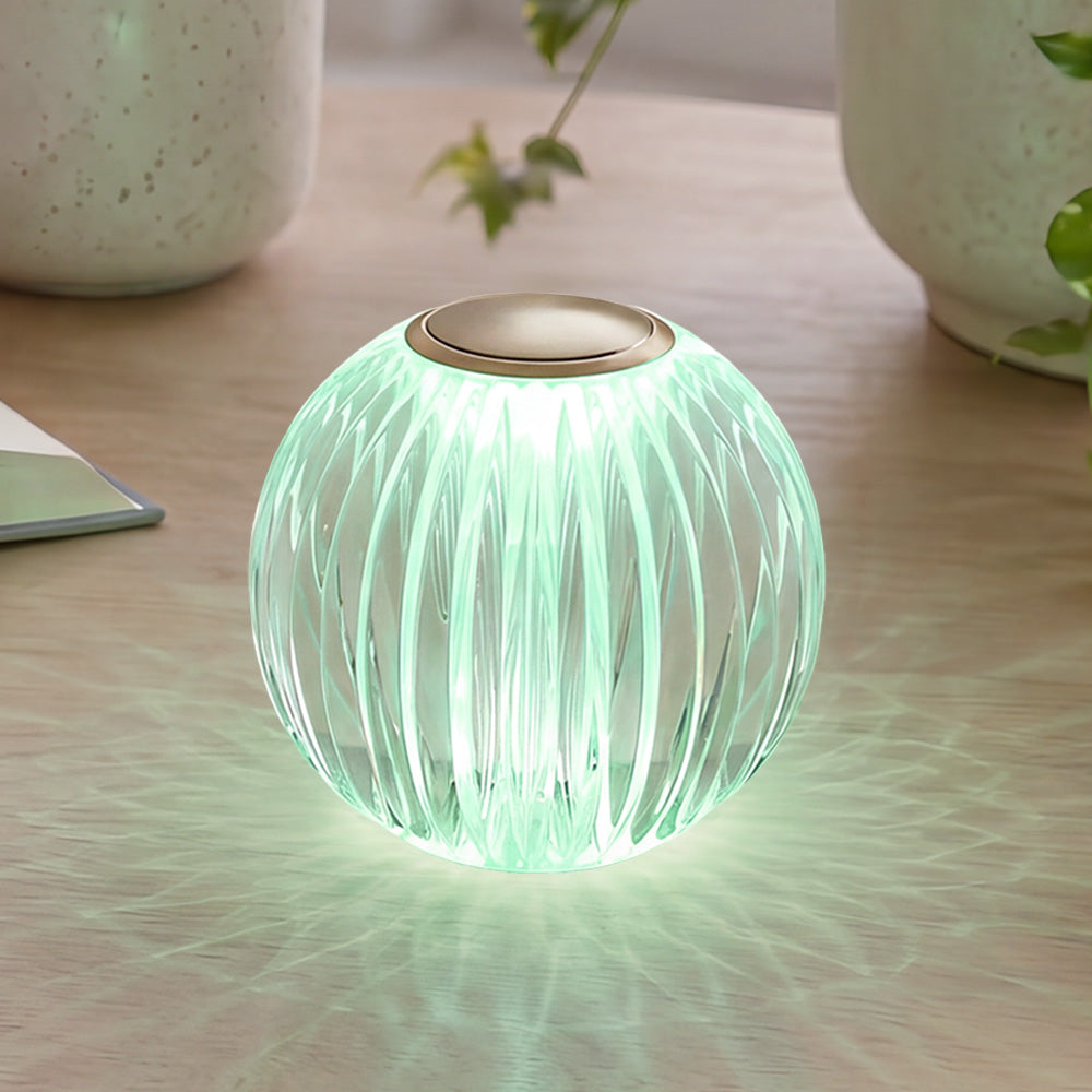 Mia 3.34 in. Brass Modern 8-RGBW Color-Changing Rechargeable LED Portable Acrylic Novelty Gift Lamp