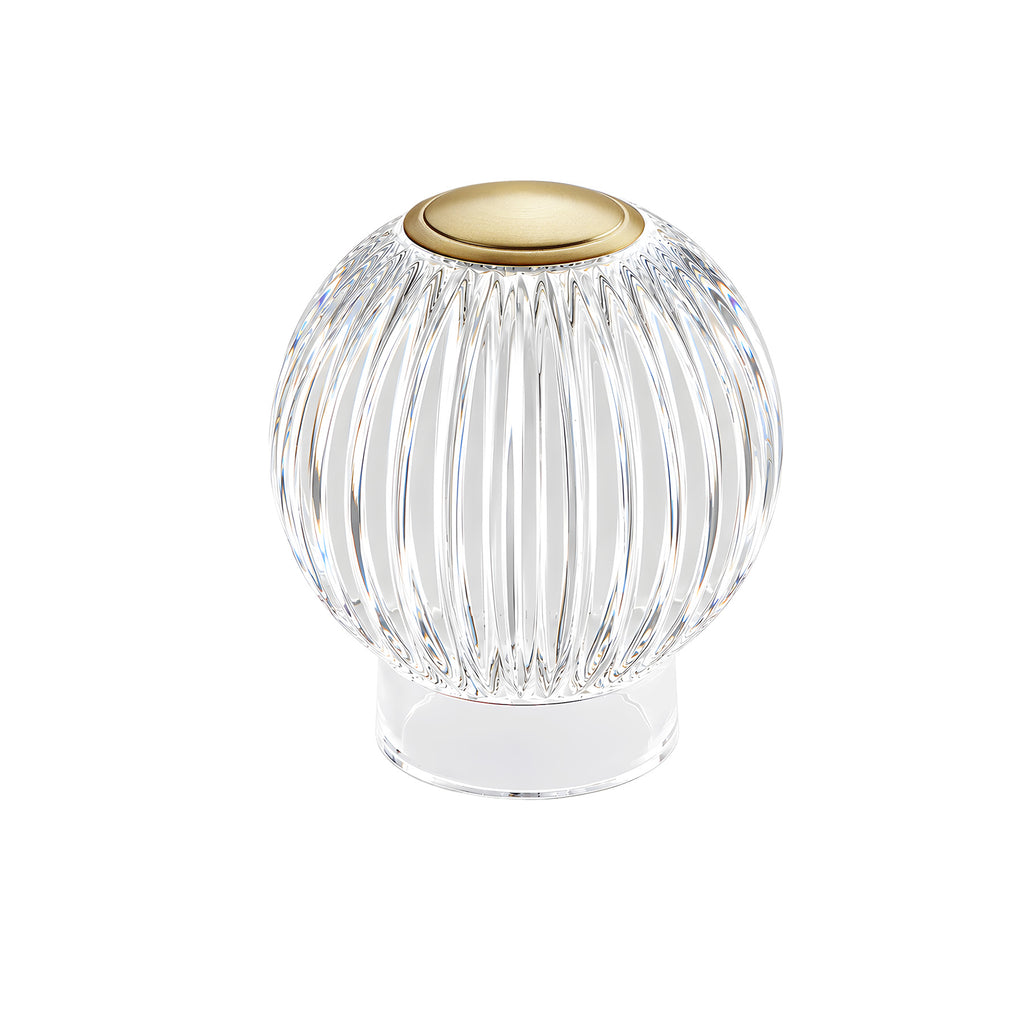 Mia 3.34 in. Brass Modern 8-RGBW Color-Changing Rechargeable LED Portable Acrylic Novelty Gift Lamp