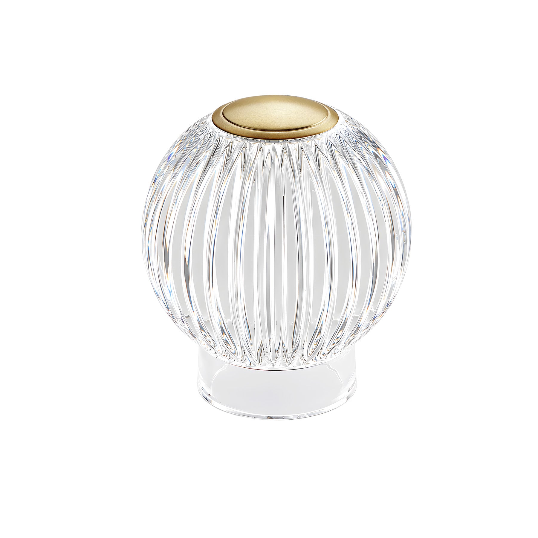 Mia 3.34 in. Brass Modern 8-RGBW Color-Changing Rechargeable LED Portable Acrylic Novelty Gift Lamp