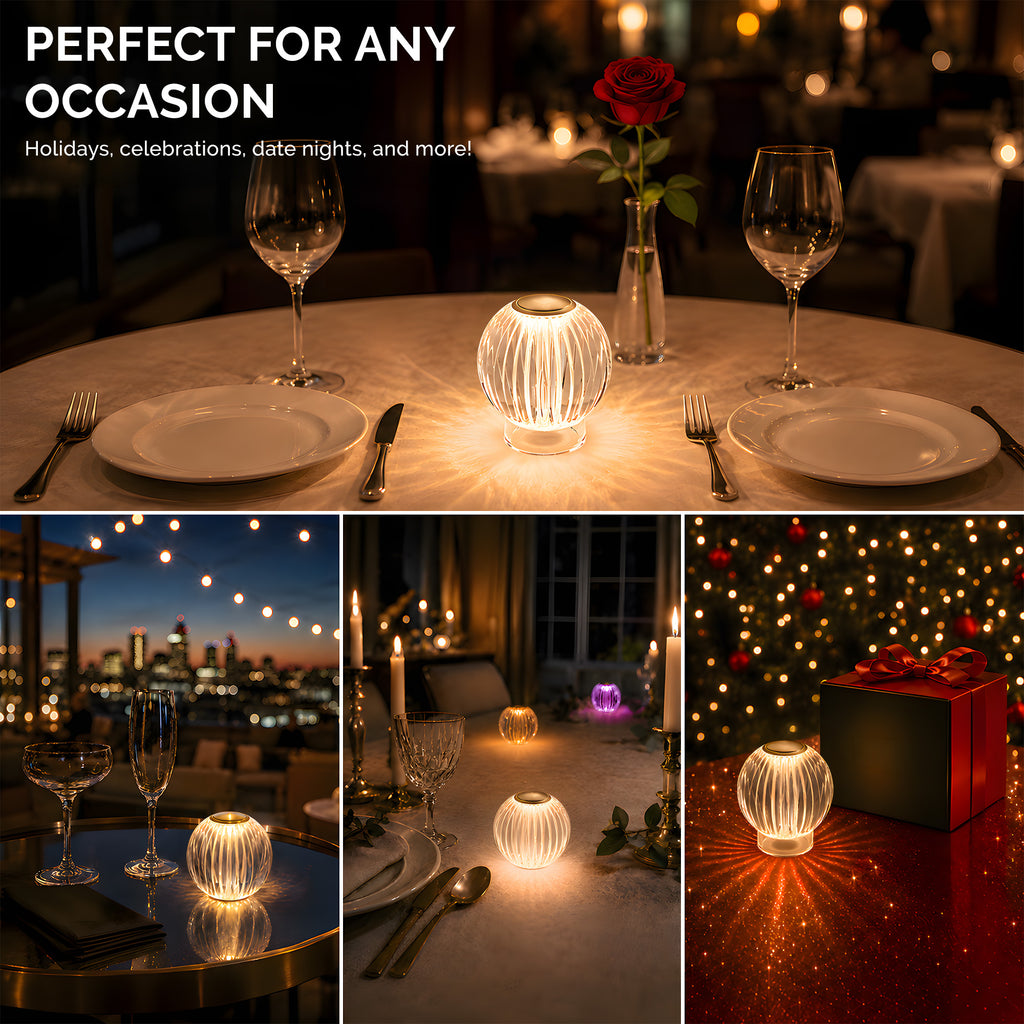 Mia 3.34 in. Brass Modern 8-RGBW Color-Changing Rechargeable LED Portable Acrylic Novelty Gift Lamp