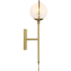 Teatro 20 in. 1-Light Brushed Gold Modern Wall Sconce Light