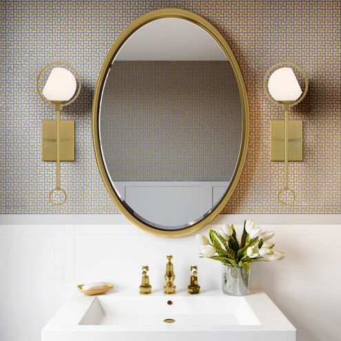 Teatro 20 in. 1-Light Brushed Gold Modern Wall Sconce Light