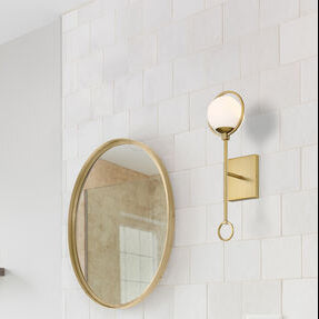 Teatro 20 in. 1-Light Brushed Gold Modern Wall Sconce Light