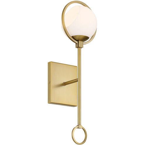 Teatro 20 in. 1-Light Brushed Gold Modern Wall Sconce Light