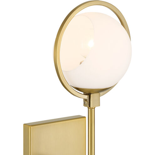 Teatro 20 in. 1-Light Brushed Gold Modern Wall Sconce Light